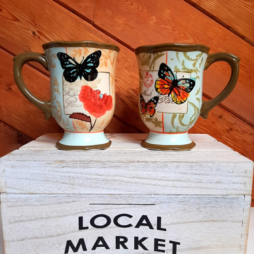 🦋HP🦋 BUTTERFLY COFFEE MUGS - Picture 2 of 10